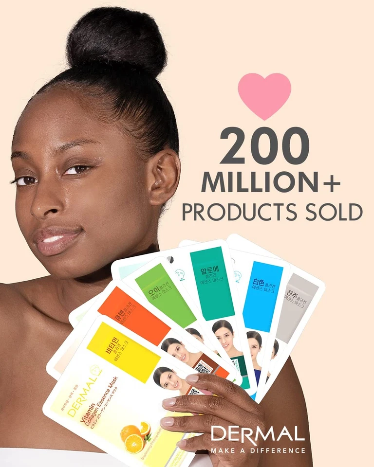 DERMAL Made in Korea Facial Mask – 20+ Years of Trusted K-Beauty, Premium...  - Image 2 of 4