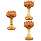 3 Count Vintage Lotus Lamp Tea Light Holder Chic Decor Candlestick for Use