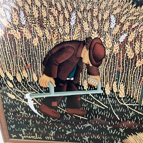 Josip Generalic Harvest Print Folk Art Croatian Art Farming Wheat - Picture 5 of 12