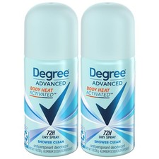 Degree Advanced Antiperspirant Deodorant Spray, Shower Clean 2-Pack   Travel...