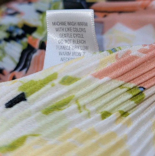 CJ Banks Sz 3XL Floral Top Crinkle Pleated Lightweight Button Up Coquette Fairy - Picture 9 of 10