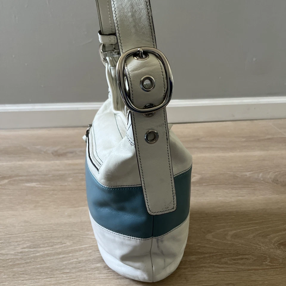 Bolso Cubo Coach Vintage Bleecker Rugby Tattersall Cuero de Vaca 13357 Foto 2 de 4