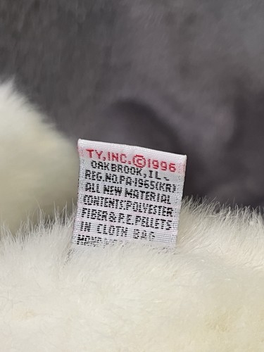 "Ty Classic Crystal the White Kitty Cat con lazo rosa 12"" felpa vintage 1996" - Imagen 9 de 9
