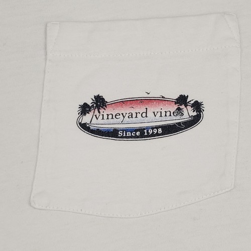 Vineyard Vines Shirt Mens 2XL Pocket Graphic Tee Beach Y2K Palm Trees - Picture 3 of 8