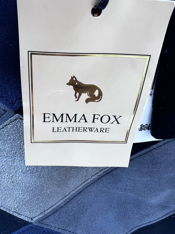 Nuevo con etiquetas Bolso de mano Emma Fox Gamuza Retazos Azul Cuero Genuino Cartera de Hombro Foto 2 de 4