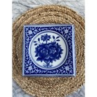 Vintage blue and white Chinoiserie Chinese teapot trivet coaster
