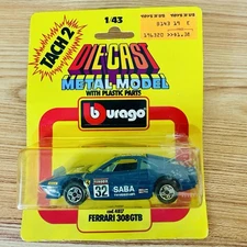 Burago 1983 Tach 2 Ferrari 308GTB Rally #32 1:43 Scale Made In Italy Exotic Toy