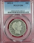 1892-S BARBER HALF DOLLAR PCGS G4