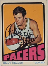 1972-73 TOPPS Billy Keller Auto Card #192 Indiana Pacers Vintage Signed ABA