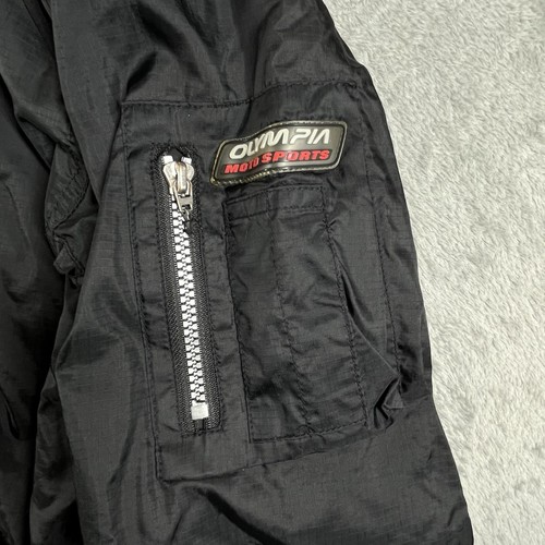 Olympia Moto Sports Jacket Mens M Black Armor Cordura Zip Out Windbreaker Lining - Foto 22 di 24