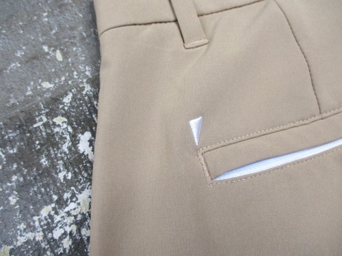 Primo Hose Herren 33 kurz khaki Stretch Golf Knöchel Reißverschluss leicht Performance - Bild 9 von 14