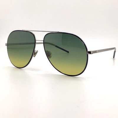 Christian Dior Women's Aviator Sunglasses Gradient Green Yellow Lens Gunmetal