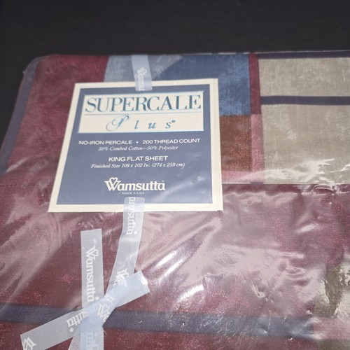 Wamsutta Supercale Plus King Flat Sheet Odessa SW Style NEW Old Stock 108"x102" - Picture 2 of 7