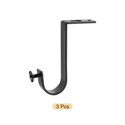 3Pcs Staffe per Asta per Tende da Soffitto, Supporto per Tendaggi per Asta da 1 Pollice, Nero] - Foto 6 di 7