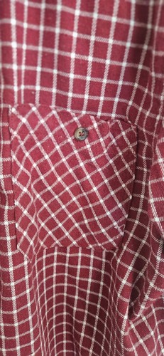 Bruno Supersoft Men's XL  Red Long Sleeve button Up shirt Front Pockets - Picture 7 of 8