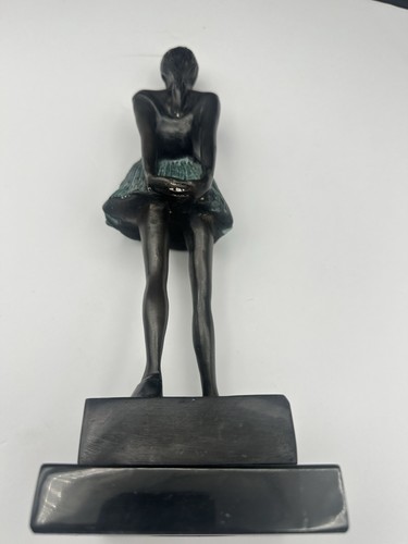 Vintage Little Ballet Dancer. Sculpture On Marble Base After Degas - Picture 9 of 11