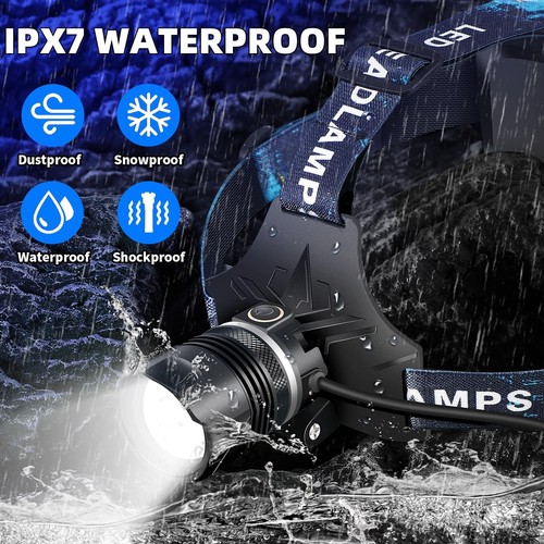 990000 Lumens Super Bright Headlamp, Rechargeable LED Head Lamp, 90 Hour Batt... - Bild 6 von 8