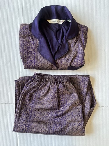 Victoria’s Secret Damen Pyjama Set Satin Oberteil & Lounge Hose lockere Passform Medium - Bild 1 von 15