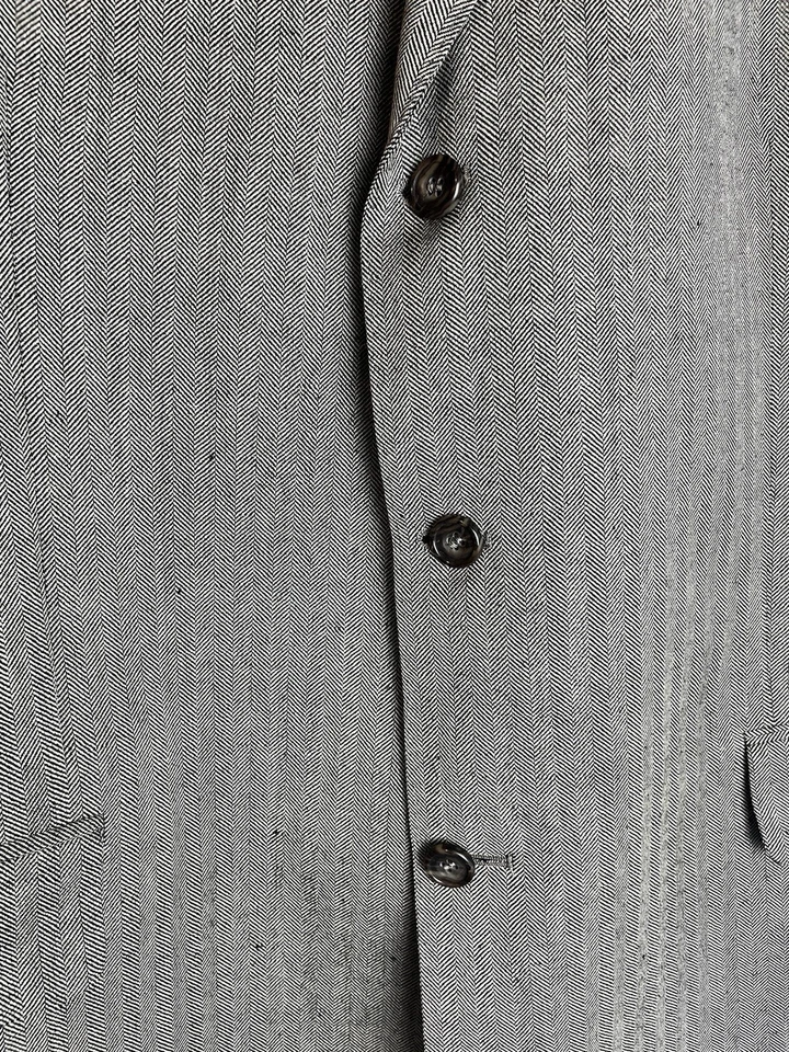 Boden x Moon Tweed Jacket 46L Grey Herringbone Wool Linen Blazer Mens - Image 4 of 4