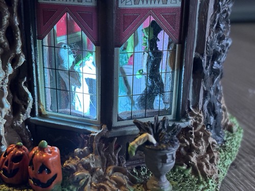 Lemax Spooky Town Halloween Village Madness Manor w Ghost from Windows 45205 - Picture 14 of 22