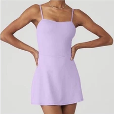 Alo Yoga Alosoft Courtside Tennis Dress Violet Skies Purple Medium Ltd Ed EUC