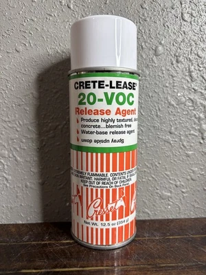 Crete-Lease 20-VOC Release Agent Spray 12.5oz Concrete Molds Water-Base NEW