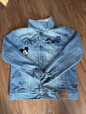 Disney Mickey Mouse Blue Denim Jacket Sherpa Lined Size 140 Kids Age 9/10