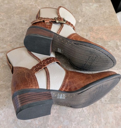 Ariat Sojourn Western Strap Ankle Cowboy Boots Beige Braided Women  Size 8-B  - Picture 5 of 12