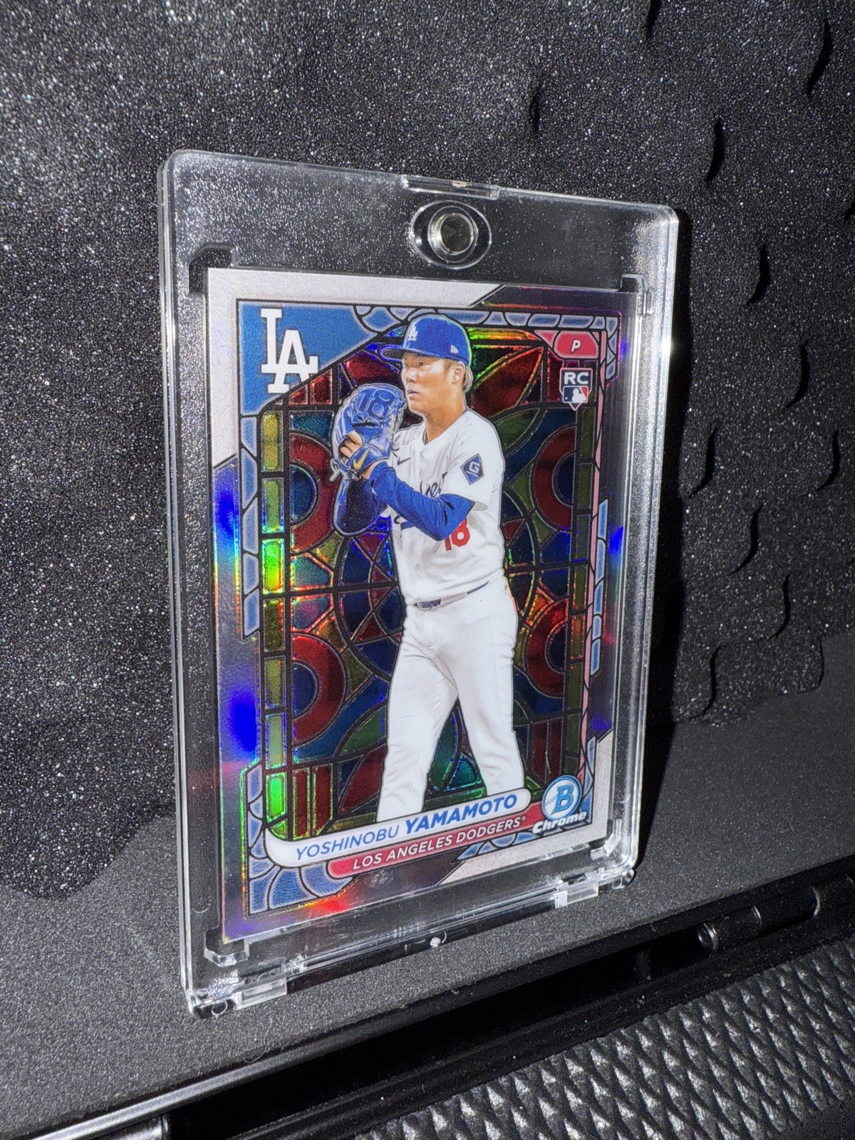 2024 BOWMAN CHROME ETCHED IN STAIN GLASS #73 YOSHINOBU YAMAMOTO RC ROOKIE SP SSP