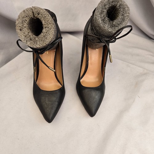Tacones de aguja Nine West para mujer 8,5 m negros envolventes al tobillo corbata de encaje 'NWEBBA' cuero - Imagen 6 de 20