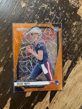 2024 Panini Prizm Drake Maye New England Patriots Orange Laser Prizm RC #329 SP