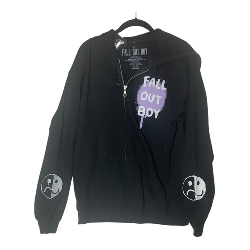 NUEVO CON ETIQUETAS Chaqueta Fall Out Boy Cara Smiley Unisex Ondulación Junction Hot Topic Mediana - Imagen 1 de 16