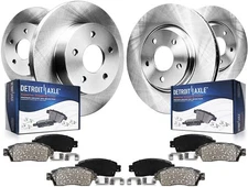 Detroit Axle Front Rear Brake Rotors + Ceramic Pads for 2003-07 Jeep Liberty