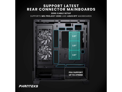 Phanteks XT View, Mid-Tower Gaming Chassis, Tempered Glass Front and Side - Picture 4 of 5