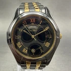 Seiko Watch Men 35mm Black Dial Black & Gold Tone Daydate V733-6C49 New Battery2