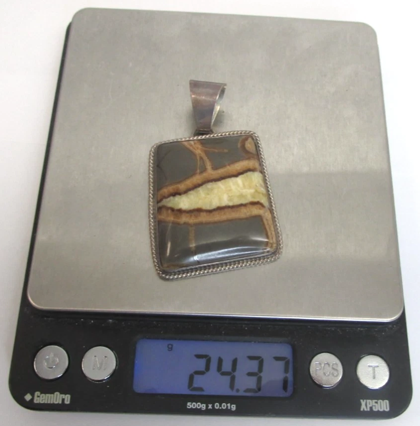 Colgante Navajo BSF Burt Francisco ágata grande de plata de ley vintage Foto 4 de 4