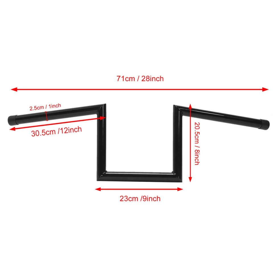 Motorcycle 1" inch Drag Z-Bar Rise 8" Ape Hanger Handlebar For Harley Sportster Foto 2 de 4
