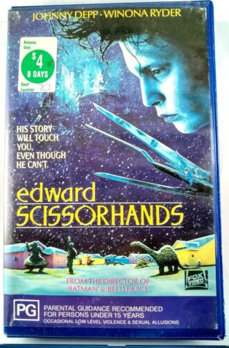 Edward Scissorhands VHS Approx. 101 Mins PAL Rated PG - Ex Rental Tim Burton - Picture 2 of 4