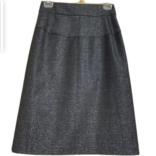 NUEVO CON ETIQUETAS FALDA DE OFICINA LÁPIZ LÁPIZ GRIS PLATA METÁLICA MEZCLA TEORÍA TALLA 4