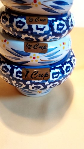 Temtations Measuring Set Stackable Ceramic Old World Style Preowned - Picture 3 of 15