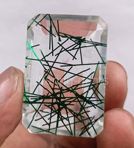 Green Rutilated Quartz 99.00 Ct Emerald Cut IGL Transparent Loose Gemstone 5JSI - Picture 6 of 8