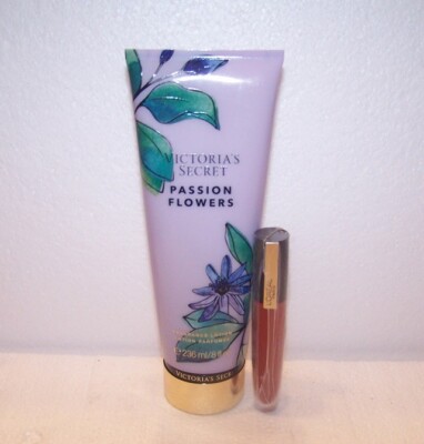 Victoria's Secret Passion Flowers Lotion w L'oreal Empowered Matte Lip Stain Set