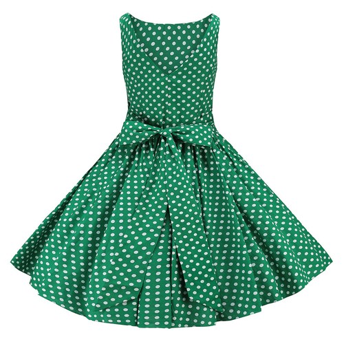 50s 60s Swing Retro Rockabilly Dress Polka Dot TEA Party Vintage Dress Cotton - Picture 26 of 50