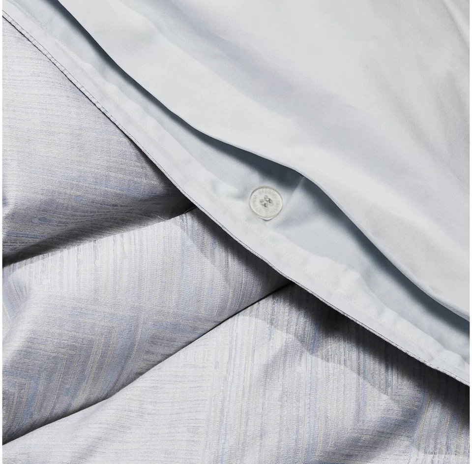 Edredón Sferra Modeli Largo Grapa Algodón Jacquard Completo/Queen Aguamarina Nuevo Foto 2 de 4