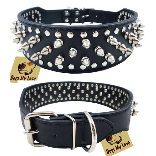 Harnais / collier en cuir clouté noir neuf à pointes pour boxer mastiff pitbull - Photo 9/15