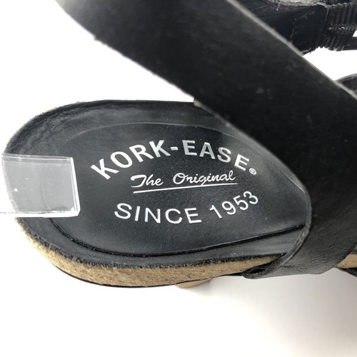Korks By Kork-Easy Women’s Platform Sandals Size 9/40.5 Black Leather Buckle - Picture 9 of 9