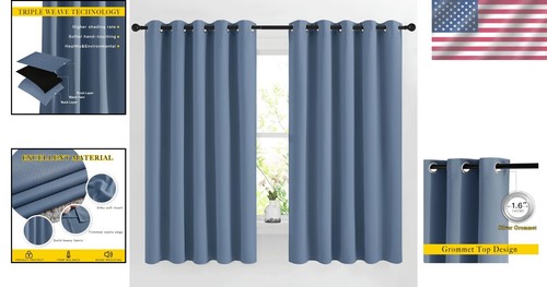 Thermal Insulated Living Room Curtains – Energy Efficient & Stylish, 2 Panels - Picture 2 of 9