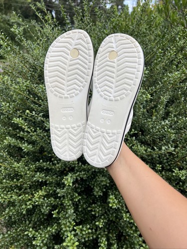 Crocs Iconic bequeme weiße Damen-Flip-Flop-Sandalen Größe 9 - Bild 9 von 12
