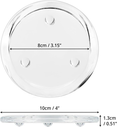 Clear Glass Pillar Candle Plates 10cm (6 Pack) - Votive Tealight Candle Holder - Picture 2 of 5