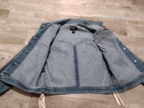 Vtg Polo Ralph Lauren Denim Jean Jacket Lace Up Sides Button Closure Size L VHTF - Picture 17 of 19
